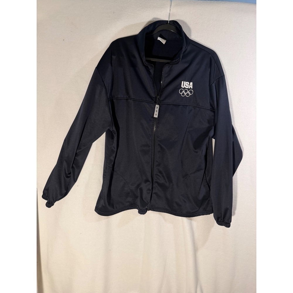 Vintage USA Olympics Track Jacket Navy Blue Full Zip XXL Made in USA USOC